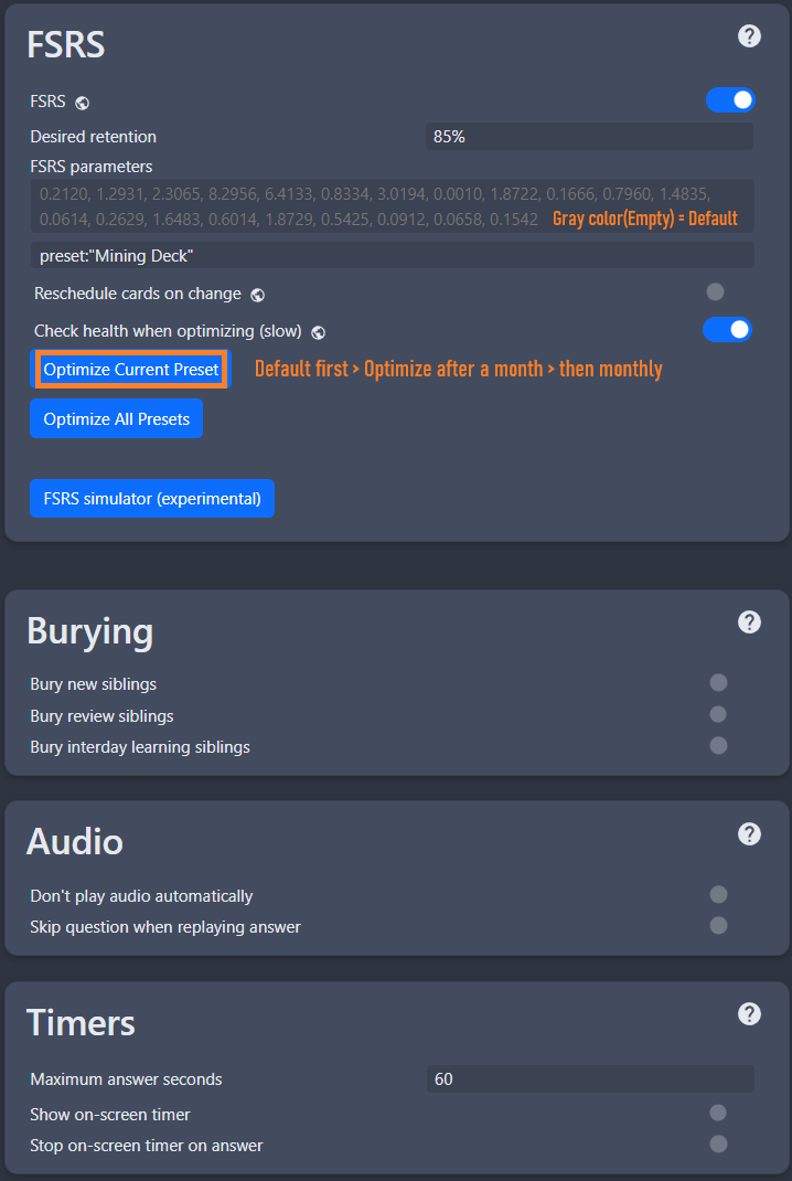 Anki Settings 2