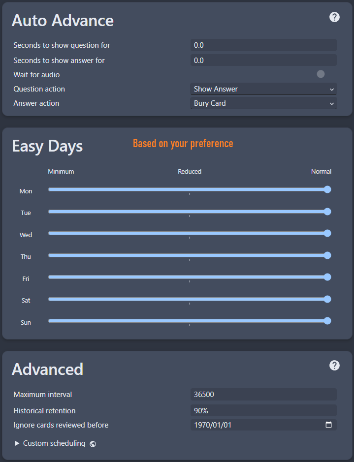 Anki Settings 3